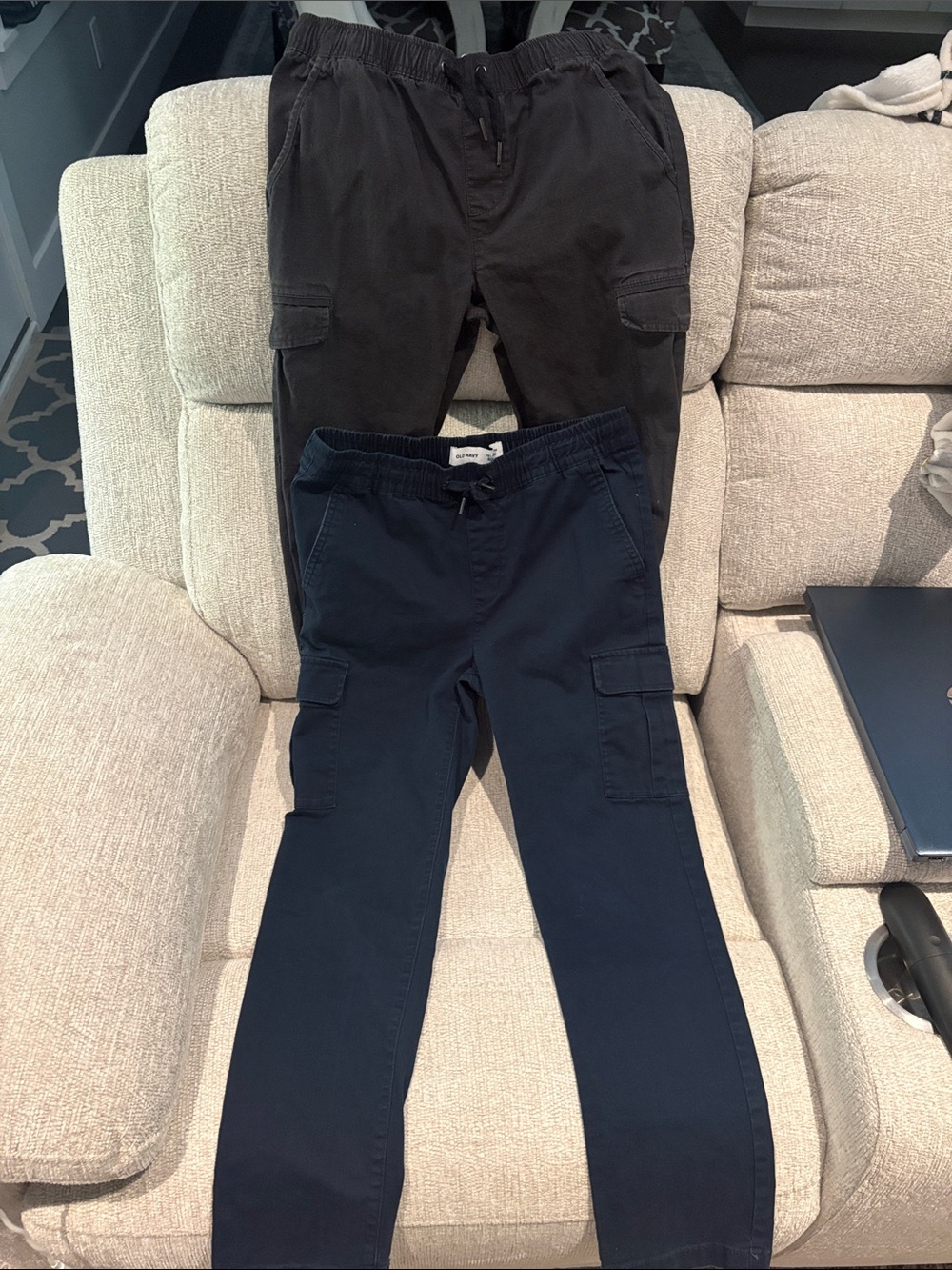 Old Navy Boys Cargo Joggers - Navy and Charcoal Gray